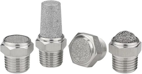 304 كاتم الصوت الفولاذ المقاوم للصدأ مع نهاية مسطحة ونهاية مدببة 1/8 "1/4" 3/8 "1/2" كاتم الصوت العادم هواء الهواء الهوائي (نوع المعبد ، 1 ") in Saudi Arabia