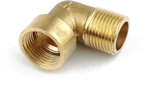 Brass Connector Male Thread Elbow Joint Copper BSPT Thread 1/8 1/4 3/8 1/2 Adapter Pipe Fittings for Water Air Oil Hose Fitting(Female to Female,1/4 inch) in Saudi Arabia