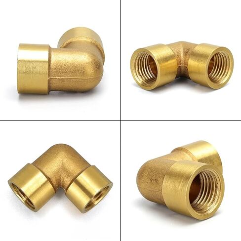 Brass Connector Male Thread Elbow Joint Copper BSPT Thread 1/8 1/4 3/8 1/2 Adapter Pipe Fittings for Water Air Oil Hose Fitting(Female to Female,1/4 inch) in Saudi Arabia