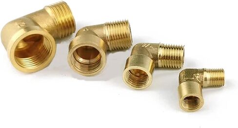 Brass Connector Male Thread Elbow Joint Copper BSPT Thread 1/8 1/4 3/8 1/2 Adapter Pipe Fittings for Water Air Oil Hose Fitting(Female to Female,1/4 inch) in Saudi Arabia