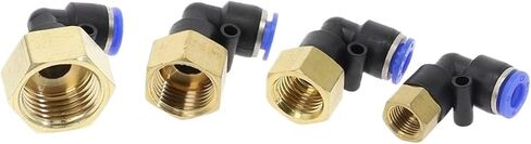 PLF" Hose OD 4-12mm - Internal Thread M5'' 1/8'' 1/4'' 3/8'' 1/2'' Pneumatic Female Elbow Connector Tube Air Push In Fitting(4mm OD Hose,M5) in Saudi Arabia
