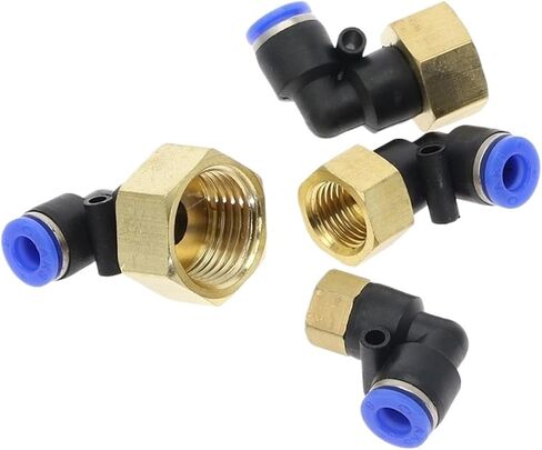 PLF" Hose OD 4-12mm - Internal Thread M5'' 1/8'' 1/4'' 3/8'' 1/2'' Pneumatic Female Elbow Connector Tube Air Push In Fitting(4mm OD Hose,M5) in Saudi Arabia
