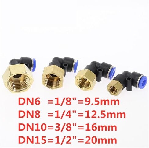 PLF" Hose OD 4-12mm - Internal Thread M5'' 1/8'' 1/4'' 3/8'' 1/2'' Pneumatic Female Elbow Connector Tube Air Push In Fitting(4mm OD Hose,M5) in Saudi Arabia