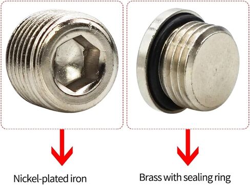 10PCS Iron And Copper M5 1/8" 1/4" 3/8" 1/2" 3/4" Male Thread Brass Pipe Hex Head End Cap Fitting Coupler Connector Adapter(Brass 03) in Saudi Arabia