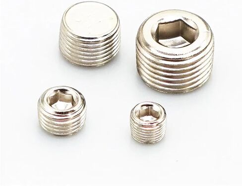10PCS Iron And Copper M5 1/8" 1/4" 3/8" 1/2" 3/4" Male Thread Brass Pipe Hex Head End Cap Fitting Coupler Connector Adapter(Brass 03) in Saudi Arabia