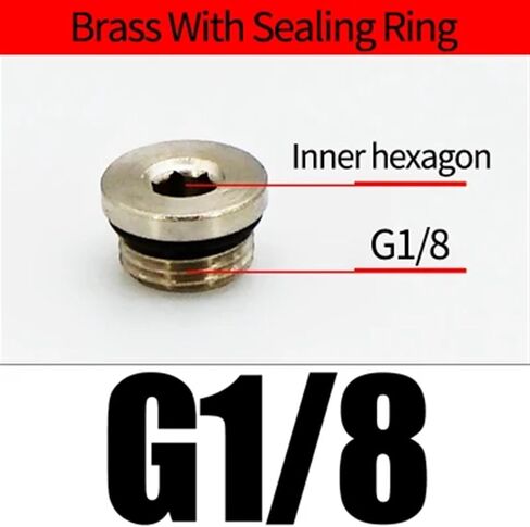 10PCS Iron And Copper M5 1/8" 1/4" 3/8" 1/2" 3/4" Male Thread Brass Pipe Hex Head End Cap Fitting Coupler Connector Adapter(Brass 03) in Saudi Arabia