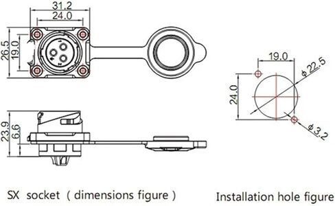 2 دبوس موصل الطاقة من الذكور والإناث مقبس ماء IP67 في الهواء الطلق in Kuwait
