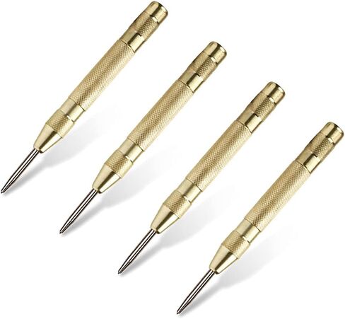 2 Pack Automatic Center Punch, Pamiso 5.1 Inch Spring Loaded Drill Punch Tool,Brass Window Spring Punch Tool, Fixed Point & Car Window Glasses Break in Kuwait