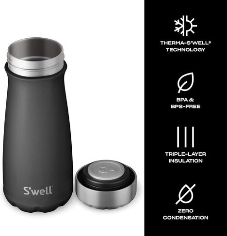 S'well Stainless Steel Traveler, 16oz, Pink Topaz, Triple Layered Vacuum Insulated Containers Keeps Drinks Cold for 24 Hours and Hot for 12, BPA Free, Easy Carrying On the Go in Kuwait