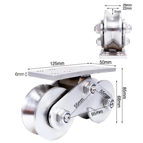1PCS GATE TRACK SHEAVE ثنائي العجلة V-WHEEL WHEEL U-WHEEL H-WHEEL WHEEL TRANSING WHELE WELLE 304 SACNALL STEEL (نوع U) in Saudi Arabia