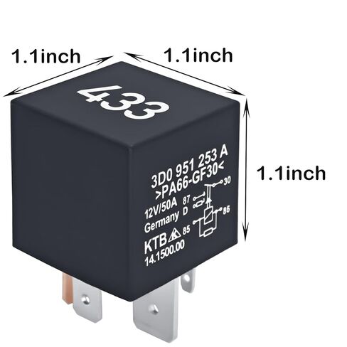 Relay 433#3D0951253A – OEM Replacement for VW EOS, Golf, Touareg, Audi A3 - Replace 7N0951253, MEYLE 1008300015 in Kuwait