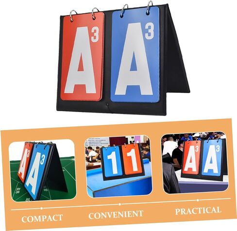 Milisten Dual-Color Score Counter Board Portable Flip Score for Sports Games للكرة الطائرة لكرة السلة وتنس الطاولة خفيفة الوزن سهلة الاستخدام للبطولات in Kuwait