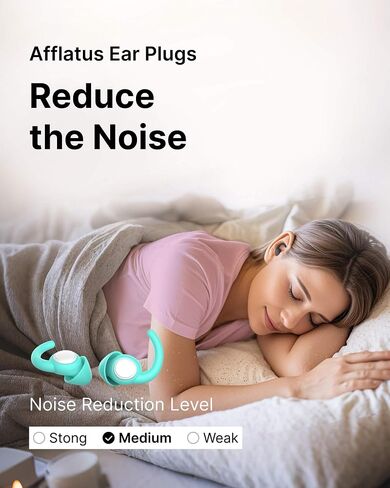 Afflatus Ear Plugs for Sleeping Noise Cancelling, 2 Pairs (S+L) Comfortable Reusable Noise Reduction Ear Plugs, Earplugs for Sleep, Snoring (Pure Black) in Saudi Arabia