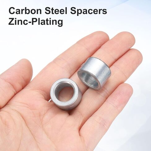 uxcell 10 Pcs Galvanized Steel Spacer 1/2" Bore x 3/4" OD x 1-1/2" Length, Unthreaded Standoff Bushing Plain Finish, Round Metal Spacer Fits M12 Screws Bolts in Saudi Arabia
