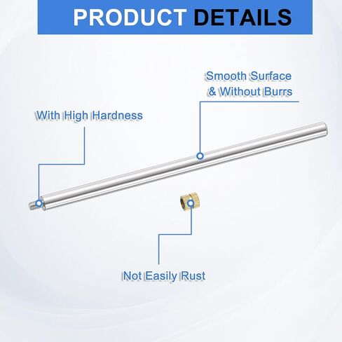 uxcell 8Pcs Sign Standoff Screws, M3 x 6mm x 105mm Metal Wall Standoff Mounts Hardware Advertising Glass Standoff Nail Acrylic Nail for Hanging Acrylic Picture Frame Panel Sign in Saudi Arabia