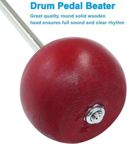 Piutouyar Bass Drum Pedal Beater, Round Head Drum Pedal Mallet Bass Percussion Sticks for Instrument Accessory(Red Wood) in Saudi Arabia