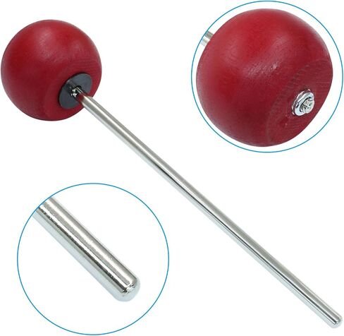 Piutouyar Bass Drum Pedal Beater, Round Head Drum Pedal Mallet Bass Percussion Sticks for Instrument Accessory(Red Wood) in Saudi Arabia