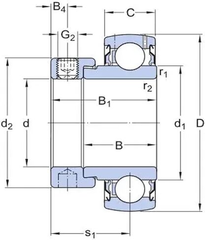 SA205-16 YET205-100 Chrome Steel Bearing Insert with Eccentric Locking Radial Insert Ball Bearing in Saudi Arabia