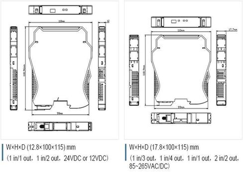 التناظرية 2 الإدخال 2 الإخراج 4-20MA عزل إشارة DC السلبي (1 في 2 OUT) in Kuwait
