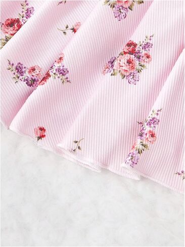 Women's 2 Piece Pajama Sets Floral V Neck Ruffle Cami Top and Pants Lounge Set in Saudi Arabia