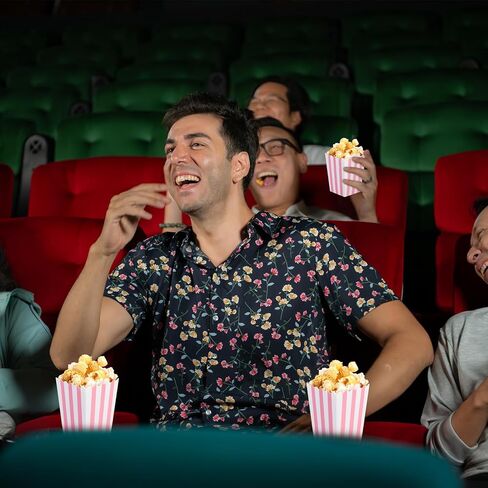 Geyoga 200 Pcs Pastel Pink Popcorn Boxes and Clear Treat Bag Set 3 x 4 Inch Open Top Pastel Pink and White Striped Paper Popcorn Boxes Containers with Treat Bags for Party Favor Supplies in Kuwait