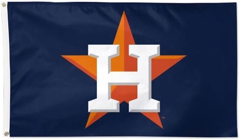 Houston Astros 3x5 Flag, Made by Wincraft, Indoor/Outdoor Use, Sewn Ends, Brass Grommets, Blue, Orange, White in Saudi Arabia
