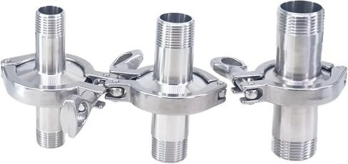 1PC مجموعة Ferrule Fitting +Clamp +Gasket 1/2 "3/4" 1 "npt male -1.5" Tri Clamp 304 Stainsitive Fitting Brew Beer (3/4 ") in Saudi Arabia