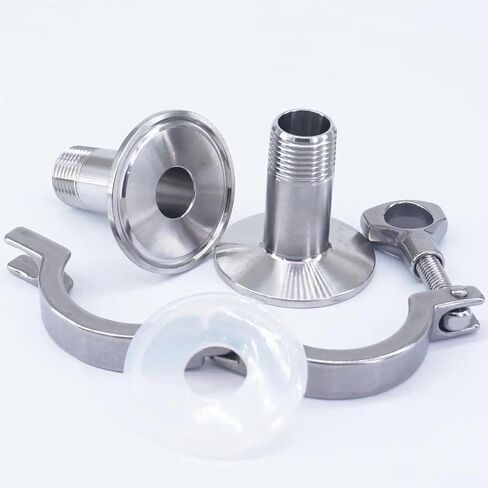 1PC مجموعة Ferrule Fitting +Clamp +Gasket 1/2 "3/4" 1 "npt male -1.5" Tri Clamp 304 Stainsitive Fitting Brew Beer (3/4 ") in Saudi Arabia