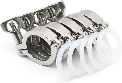 Tri Clamp Ferrule OD 50.5mm25.4mm64mm76mm91mm119mm 0.5"1.5"2"2.5"3"4"304 Stainless Steel Clover Homebrew Pipe Fittings(10 PCS,19MMX FERRULE 25.4_SS304) in Saudi Arabia