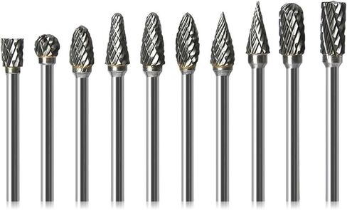 10 Kinds of Carbide Drill Bit Tungsten Steel Carbide Rotary File Electric Milling Cutter Grinding Head Tool Grinders Accessories 1Pcs(B-1) in Saudi Arabia