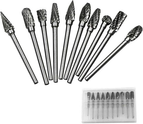10 Kinds of Carbide Drill Bit Tungsten Steel Carbide Rotary File Electric Milling Cutter Grinding Head Tool Grinders Accessories 1Pcs(B-1) in Saudi Arabia