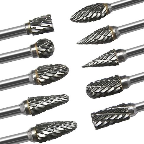 10 Kinds of Carbide Drill Bit Tungsten Steel Carbide Rotary File Electric Milling Cutter Grinding Head Tool Grinders Accessories 1Pcs(B-1) in Saudi Arabia