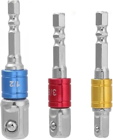 3Pcs Wrench Socket Adapter Hex Wrench Sleeve Extension Connector Drill Socket Adapter Power Drill Nut Impact Driver Tool in Saudi Arabia