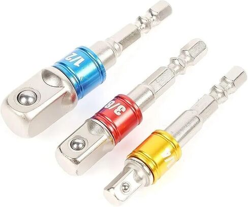 3Pcs Wrench Socket Adapter Hex Wrench Sleeve Extension Connector Drill Socket Adapter Power Drill Nut Impact Driver Tool in Saudi Arabia