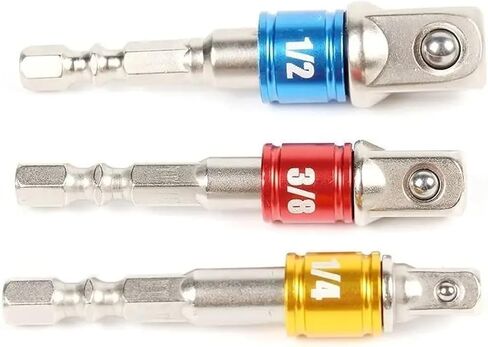 3Pcs Wrench Socket Adapter Hex Wrench Sleeve Extension Connector Drill Socket Adapter Power Drill Nut Impact Driver Tool in Saudi Arabia