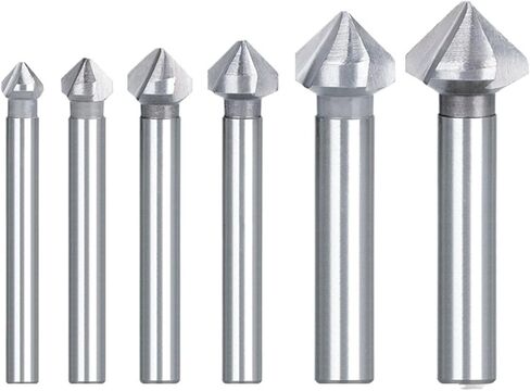 Drill Bit 3 Flute Chamfer Countersink Drill Bit 6pcs 6.3-20.5mm 90 Degree HSS Chamfering Cutter Wood Metal Hole Drilling(6pcs TiN Coated) in Saudi Arabia