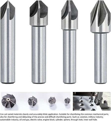 HSS Steel Chamfering Cutter 4/6/8/10/12/14/18mm 60/90 DEGREES BETINSKINCH ، حفر شطب المعادن ، قاطع الفتحة 1pcs (8x60d) in Saudi Arabia