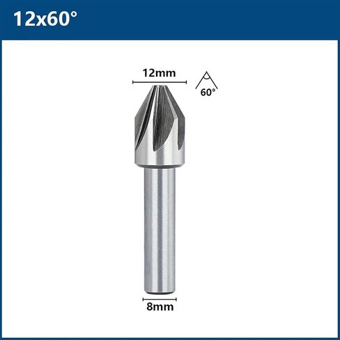 HSS Steel Chamfering Cutter 4/6/8/10/12/14/18mm 60/90 DEGREES BETINSKINCH ، حفر شطب المعادن ، قاطع الفتحة 1pcs (8x60d) in Saudi Arabia
