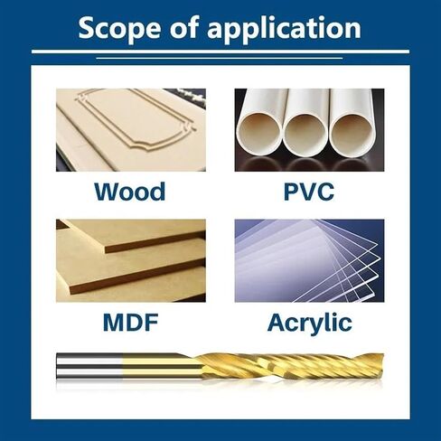 10pcs طاحونة نهاية الناي المفردة في جهاز التوجيه بتات 1/8 بوصة قاطع طحن ساق لبطن كاربريد الخشب (3.175 × 2 × 6 مم) in Saudi Arabia