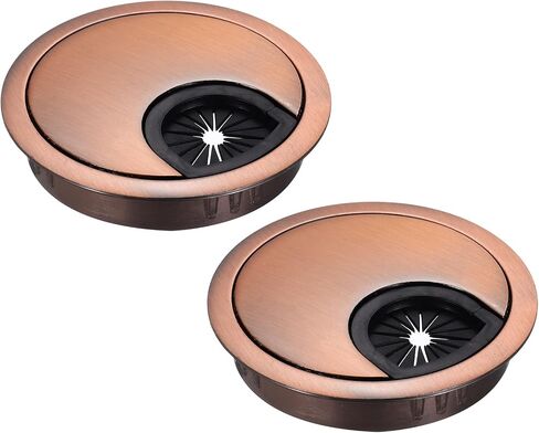 MECCANIXITY 2 Pcs Desk Grommet 1.8 Inch, Zinc Alloy Round Desk Hole Cover Wire Cable Cord Organizer for Home Office Computer Table Cables, 45mm, Black in Saudi Arabia