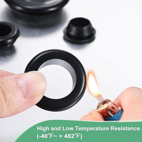 70-Pack Cable Railing Rubber Grommets, 5mm Drill Hole 3mm ID Eyelet Ring Gasket for Wiring, Wire Cable, Automotive, Metal Cable Railing Post, Car Grommet [Black] in Kuwait