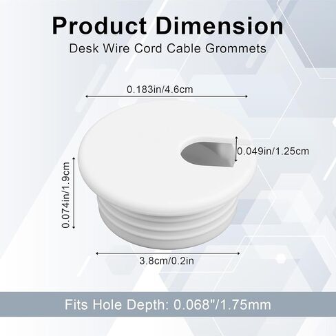 2pcs Desk Grommet 1.5 بوصة ، غطاء ثقب كابل المكتب البلاستيكي ، ومكاتب ثقب grommet لمكاتب كمبيوتر Office لتنظيم سلك الأسلاك ، أبيض in Saudi Arabia