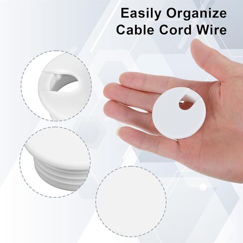 2pcs Desk Grommet 1.5 بوصة ، غطاء ثقب كابل المكتب البلاستيكي ، ومكاتب ثقب grommet لمكاتب كمبيوتر Office لتنظيم سلك الأسلاك ، أبيض in Saudi Arabia