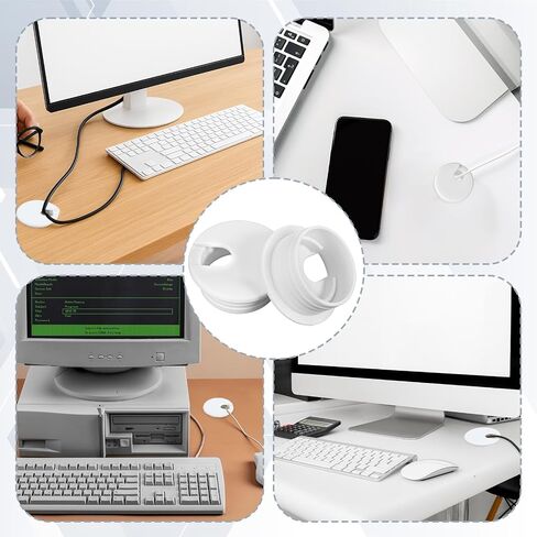 2pcs Desk Grommet 1.5 بوصة ، غطاء ثقب كابل المكتب البلاستيكي ، ومكاتب ثقب grommet لمكاتب كمبيوتر Office لتنظيم سلك الأسلاك ، أبيض in Saudi Arabia