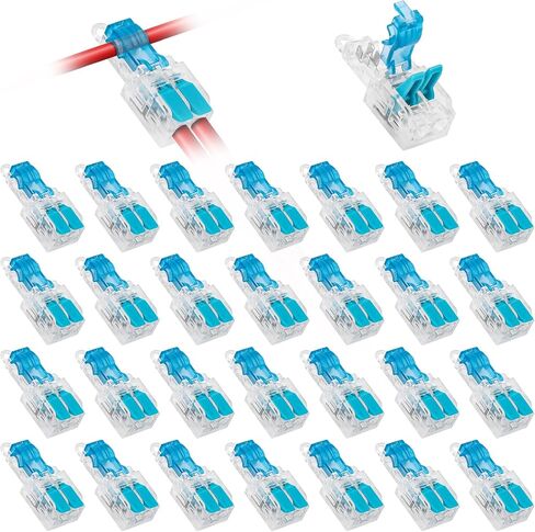 LinkStyle 30pcs T انقر فوق موصلات الأسلاك ، 20-14AWG قم بتوصيل مجموعة موصلات الجهد المنخفضة ، موصل لصق الأسلاك بدون لحام. in Saudi Arabia