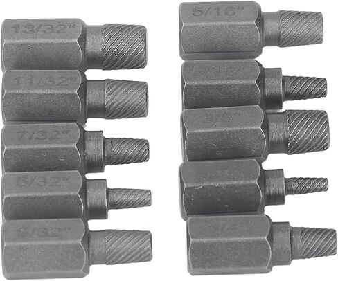 Damaged Screw Extractor Bolt Stud Remover 10Pcs Professional Chrome Vanadium Steel Hex Bolt Extractor Set for Mechanics DIY Enthusiasts in Saudi Arabia