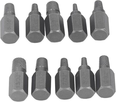Damaged Screw Extractor Bolt Stud Remover 10Pcs Professional Chrome Vanadium Steel Hex Bolt Extractor Set for Mechanics DIY Enthusiasts in Saudi Arabia
