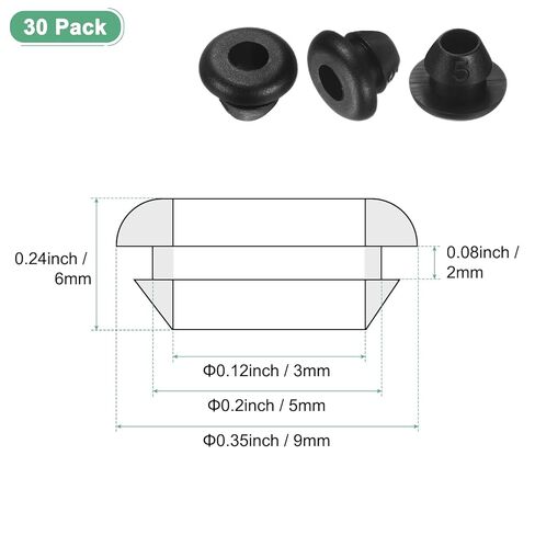70-Pack Cable Railing Rubber Grommets, 5mm Drill Hole 3mm ID Eyelet Ring Gasket for Wiring, Wire Cable, Automotive, Metal Cable Railing Post, Car Grommet [Black] in Kuwait