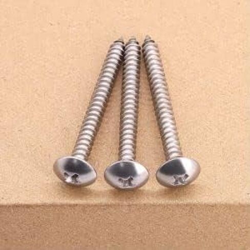 #10 × 1-1/2 (50 pcs) مسامير خشبية رأس الجمالون ، مسامير التنصت الذاتي ، 304 الفولاذ المقاوم للصدأ 18/8 ، رأس الفطر ، Jisb1122t in Kuwait