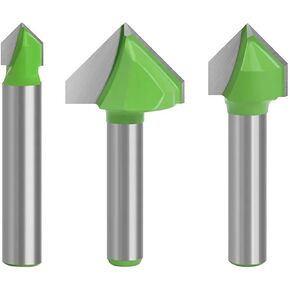 6mm 8mm Shank Wood Cutting Tools CNC 3D V Shape Engraving Tools Wood Milling Cutter End Mill For Hand V Grooving Router Bit Set(Red Coating,6X22X150) in Saudi Arabia